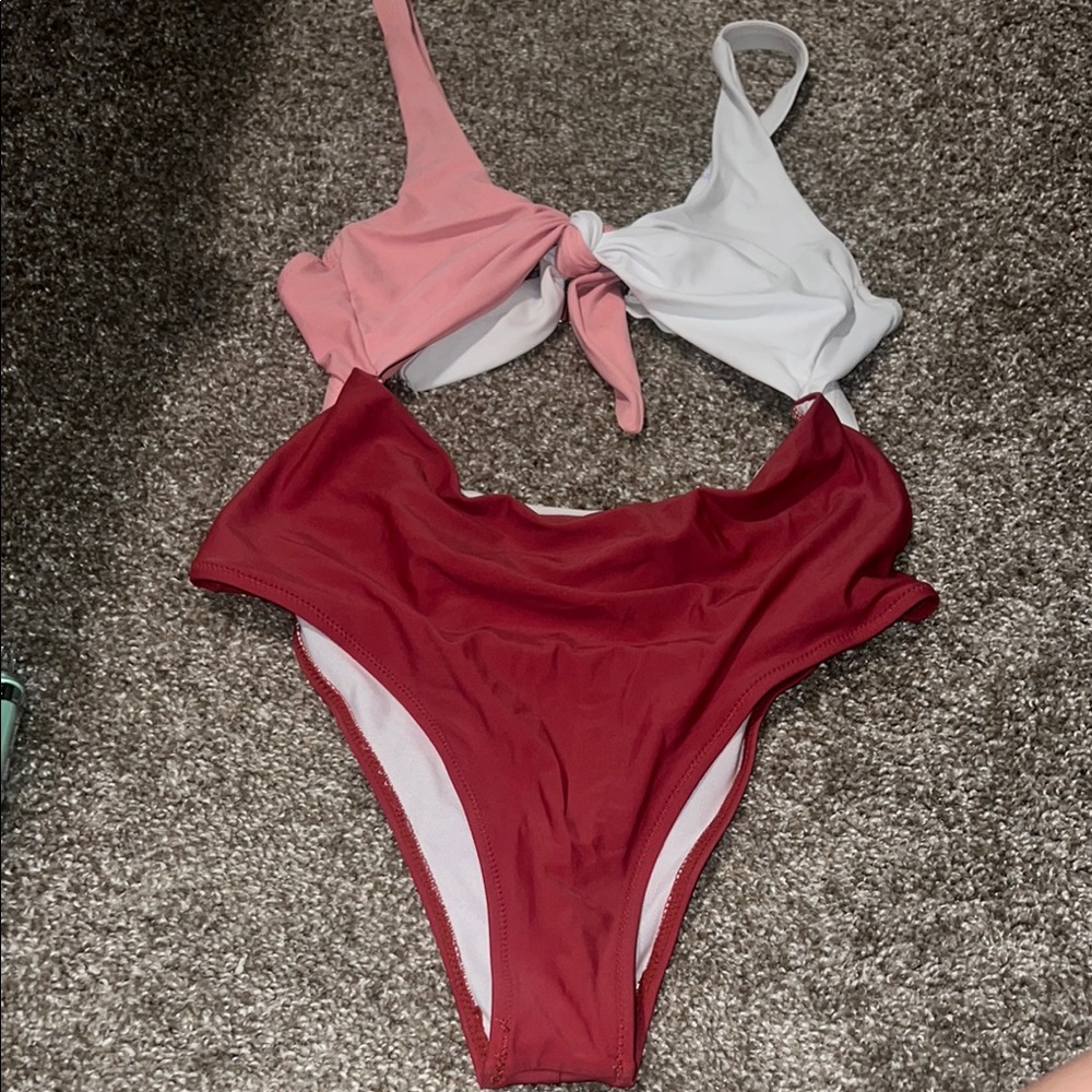 Colorblock Bikini Set